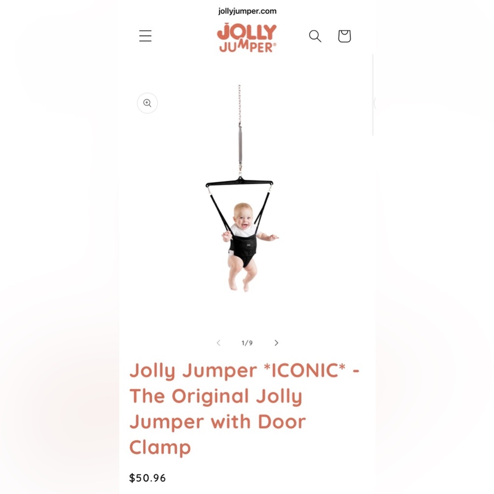Jolly Jumper Baby Door Bouncer in Black